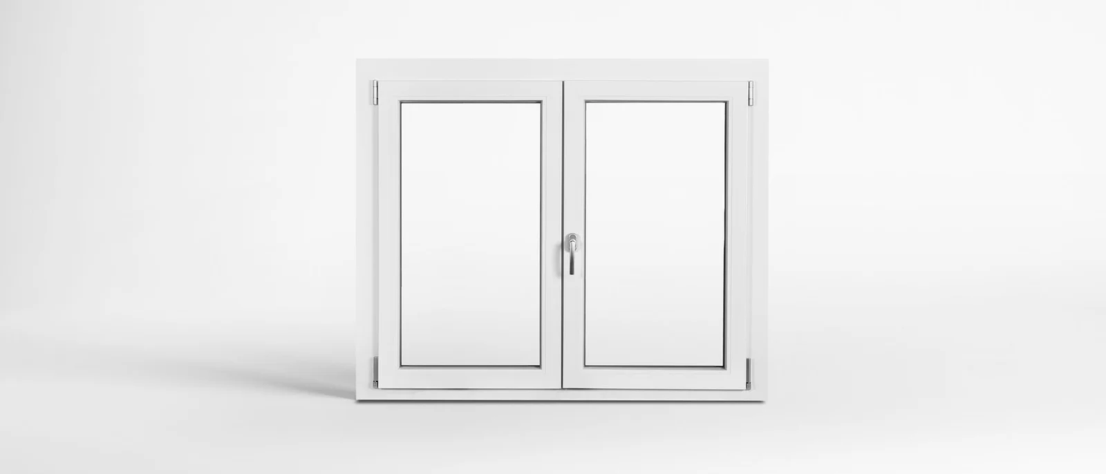 Finestra a battente in PVC bianco
